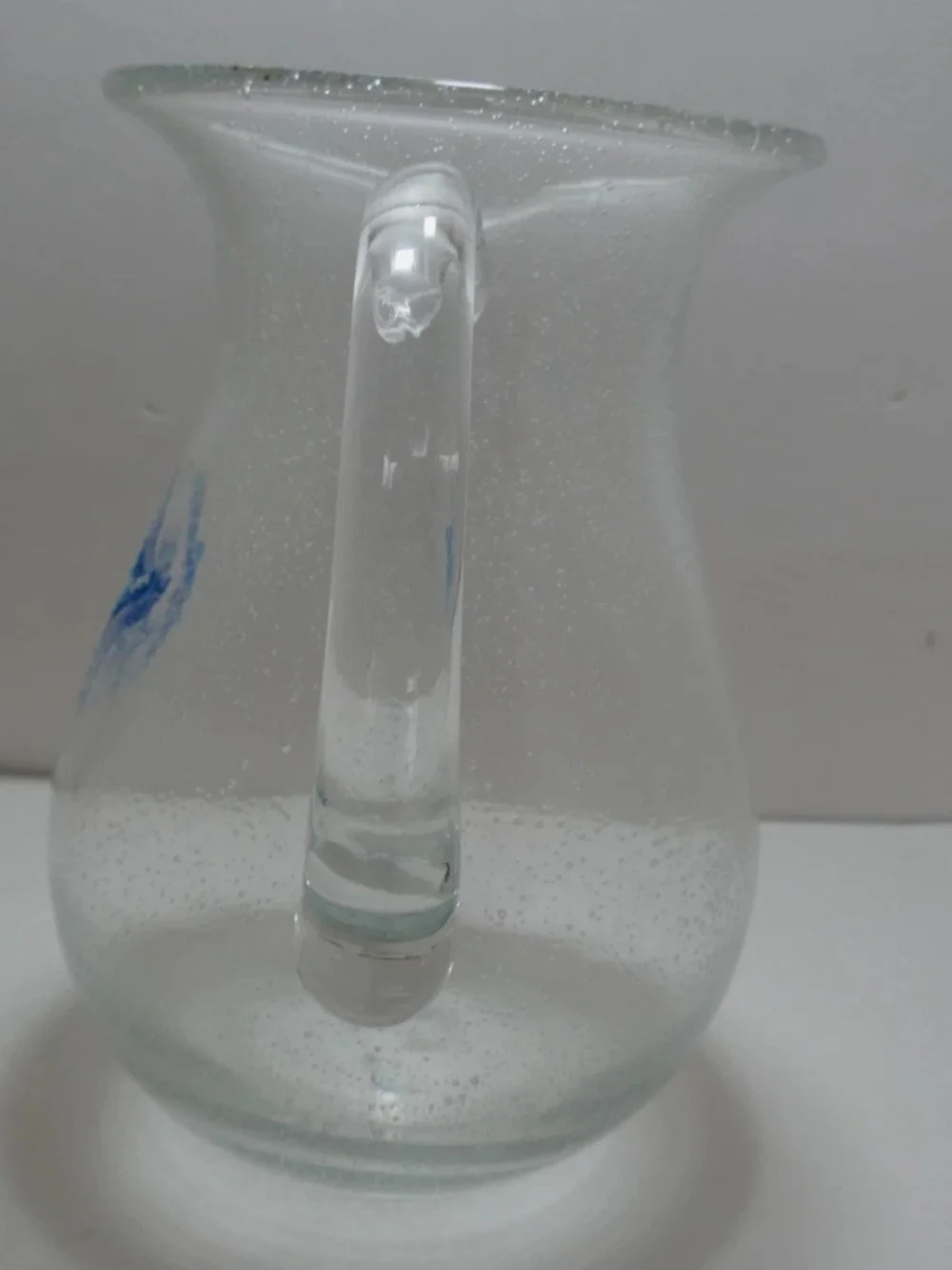 HANDBLOWN GLASS AQUA STARFISH PITCHER & TUMBLERS